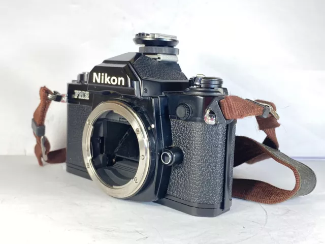 [ EXC+ 5] Nikon New FM2 FM2N Noir Corps Reflex 35mm Caméra à Film Avec / AS-6 De