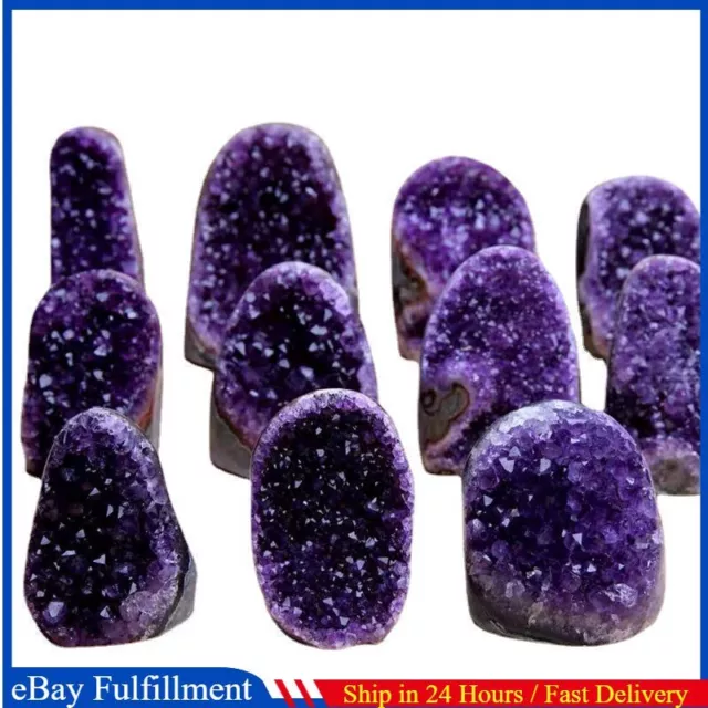 Natural Purple Amethyst Crystal Cave Cluster Quartz Druzy Geode Rock Energy US