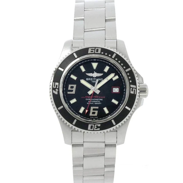 BREITLING Super Ocen 44 A17391 Black Dial Automatic Mens Watch 90191987