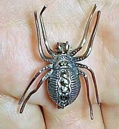 Spider Brooch or Ring Vintage Glittering 7 Marcasite Spider Brooch Marked 835 Si