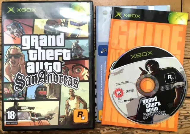 Grand Theft Auto San Andreas Complet Boîte Notice Xbox Fat Pal Fra Cib Ovp Gta