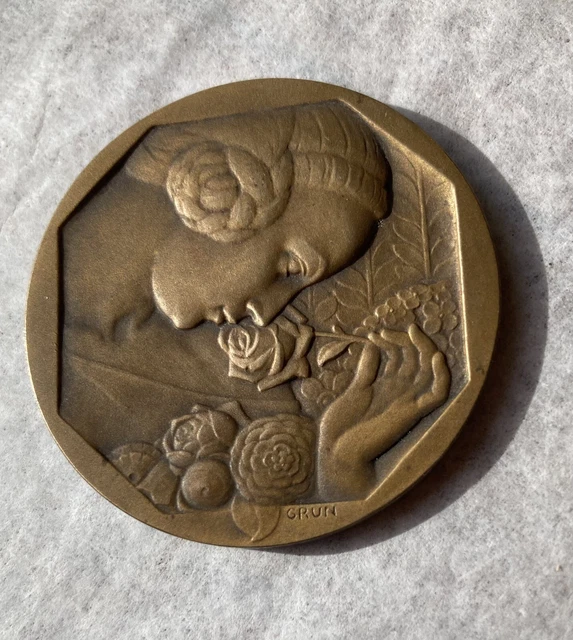 Médaille Bronze Doré – Poinçon Honneur Travail 1957 – Matte Vermeil – France