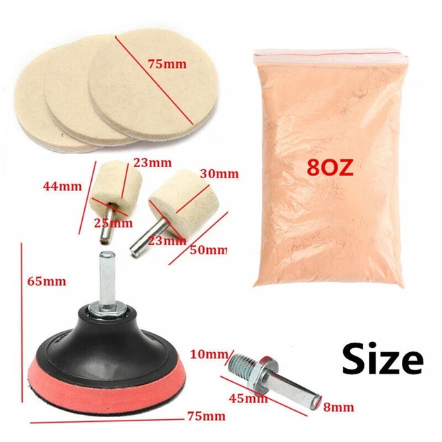 Rayon Felt Cerium Oxide Powder ​8pcs Car Windshield Cerium Oxide Powder
