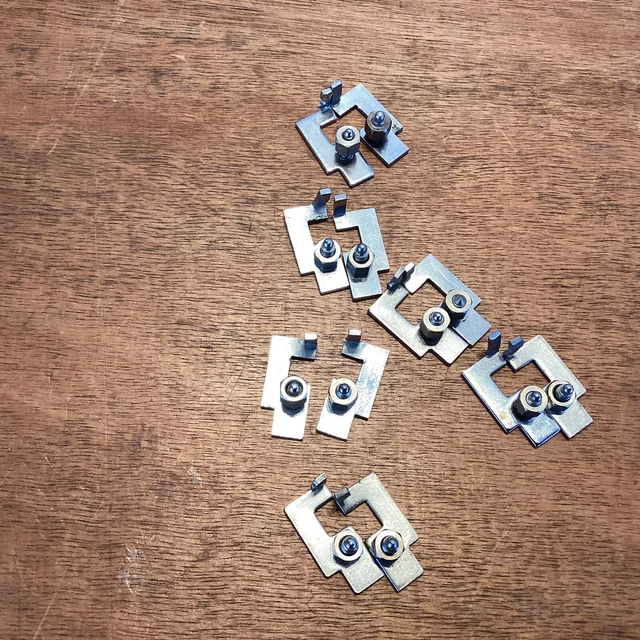 6 SETS OF Gpo 706 Chrome Metal Cradle Inserts With Screws & Spacers £12