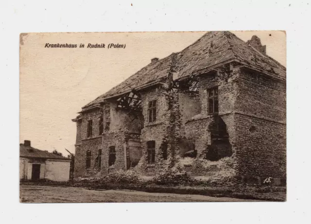 AK RUDNIK GALIZIEN  1916  KRANKENHAUS FELDPOST 1. WK Ostfront  Polen