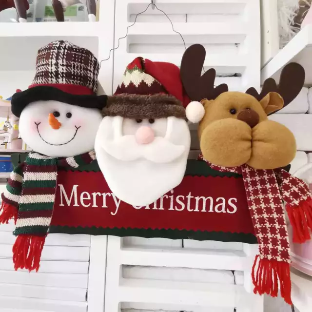 Christmas Door Hanging Pendant Decorations Doll Santa Snowman Reindeer Xmas Deco