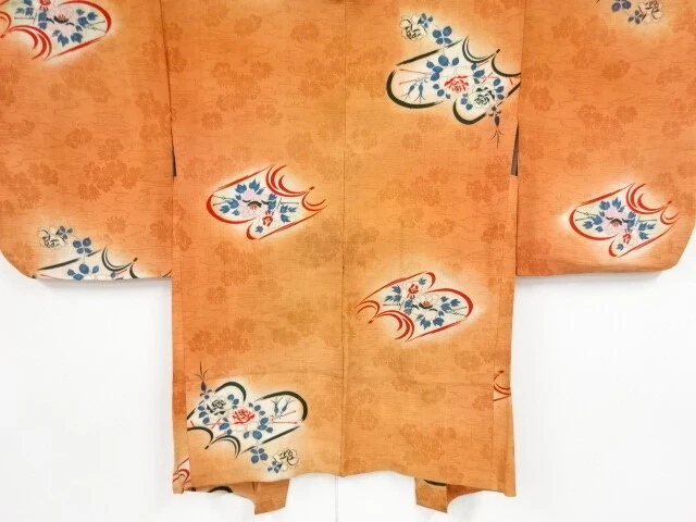 48053# Japanese Kimono / Antique Haori / Book With Floral Plants