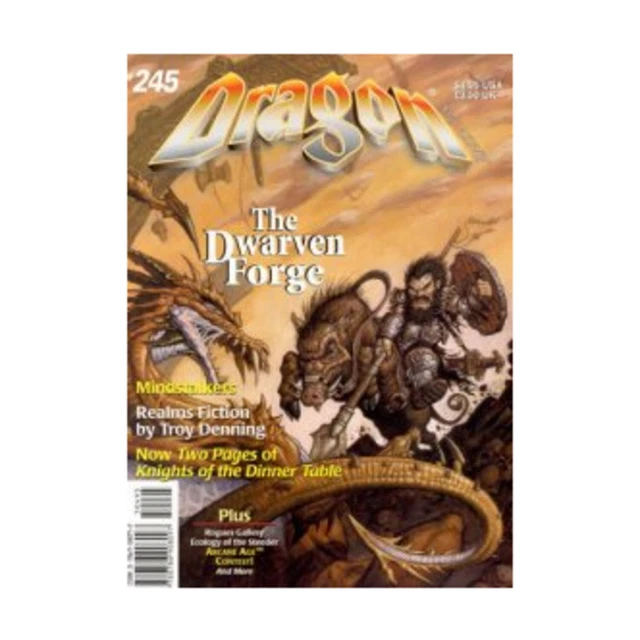 TSR Dragon Magazine #245 "The Dwarven Forge, Mindstalkers" VG