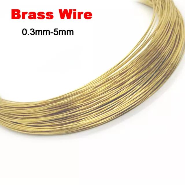 Brass Round Wire Solid Bare Jewellery Craft 0.3mm 0.4mm 0.5mm 0.6mm 0.8mm to 5mm