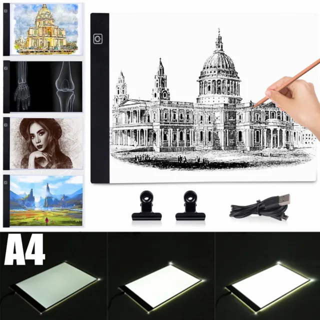A4 LED Zeichenbrett Zeichnung Tracing Grafiktablett Lightpad Board Mit USB Kabel