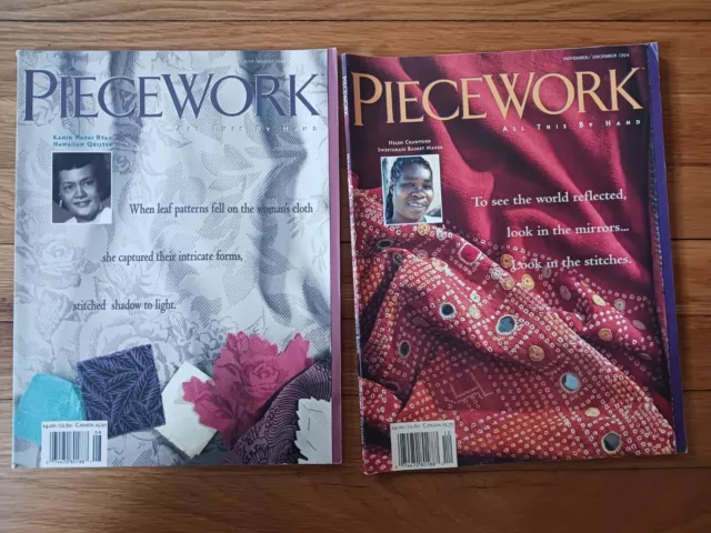 Piecework Magazine Lot Of 2 issues july/august november/december 1994