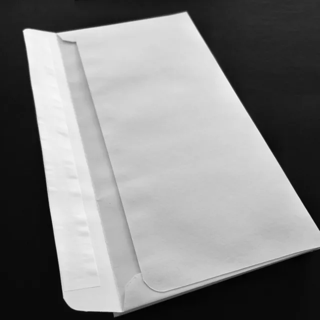 25 / 50/ 250/ 500 White DL Envelopes 220 x 110mm Peel & Seal 100gsm 2