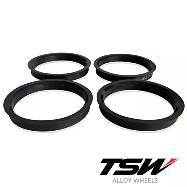 TSW 63.4 - 76.0 Spigot Rings Set Of 4 For Alloy Wheel Hub Centric Spacer 76mm