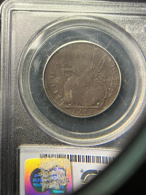 1787 US Colonial Conn Copper Cent Draped Bust Left PCGS Graded