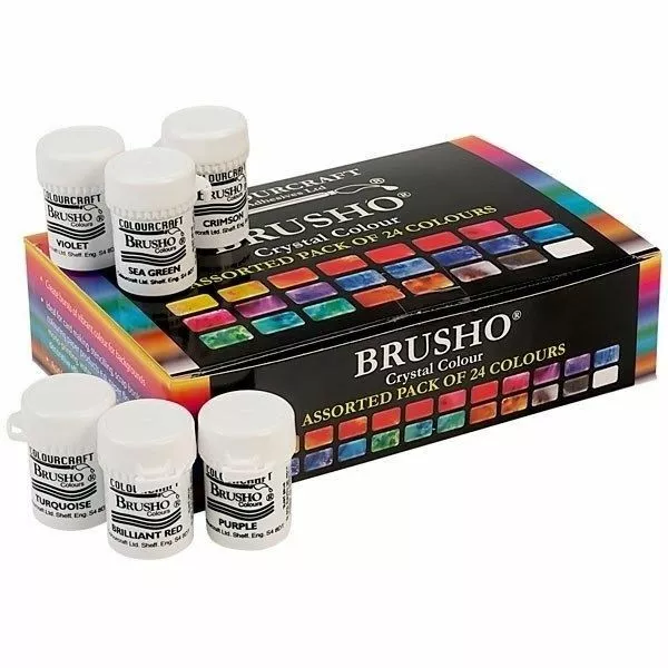 Colourcraft Brusho Crystal Colour Watercolour Pigment 24 Set