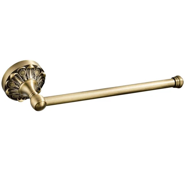 Antique Bronze Brass Carved Wall Mounted Towel Rack Bathroom Accessories