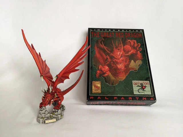 Figurine Dragon Rouge Ral Partha – 28mm, Plomb à Peindre, Médiéval Fantastique