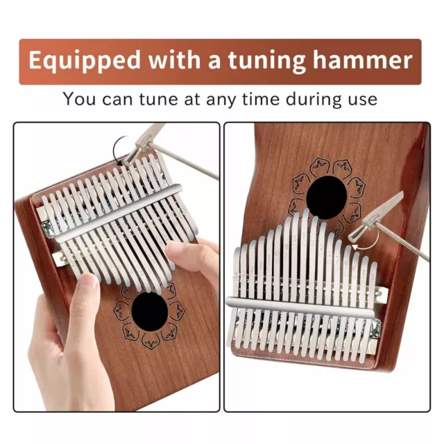 17 Key Kalimba Thumb Piano Finger Mbira Mahogany Wood Keyboard Music Instruments 3