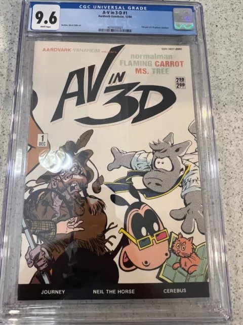 A-V in 3-D #1 CGC 9.6 White Pages. With Glasses. Highest graded and only 9.6
