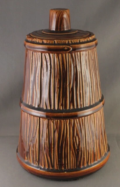 VINTAGE LANE CERAMICS USA Brown Butter Churn Cookie Jar $35.00 - PicClick