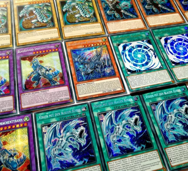 Yugioh Karten Blauäugiger Drache Blue Eyes Deck Core Holo Set DE 16 Karten