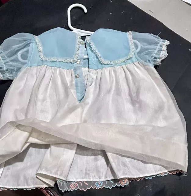 Vestido vintage hecho a mano para bebé niña de los años 70 talla 3-6 meses 2