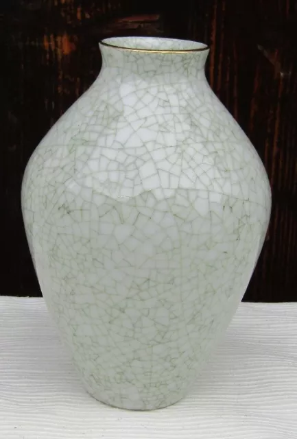 VASE Kunstporzellan Metzler & Ortloff ILMENAU Handgemalt um 1960 KRAKELEE