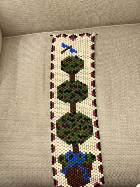 Beaded Topiary and Butterfly Wall hanging