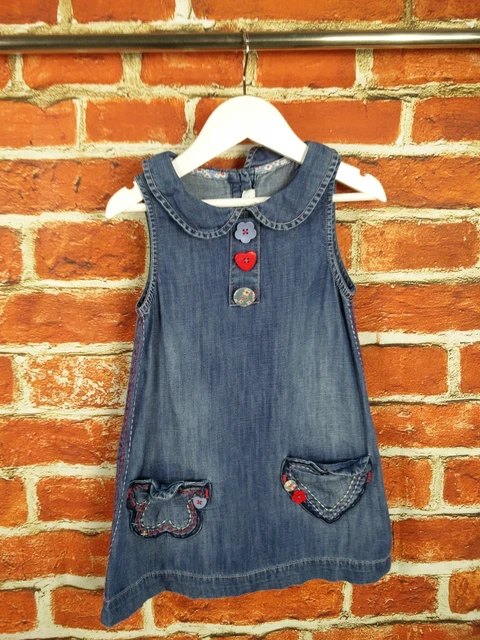 Pacchetto Ragazze Età 2-3 Anni Next Gap Abito Estivo Denim Pinafore Set Maglia 98Cm 3