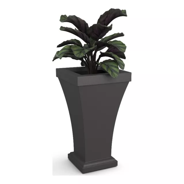 Mayne Bordeaux 28" Traditional Polyethylene Resin Tall Planter in Graphite Gray