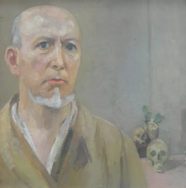 Adone COMBONI (Riva del Garda 1880 – Milano 1959) AUTORITRATTO con VANITAS 34x34 Adone COMBONI (Riva del Garda 1880 – Milano 1959) AUTORITRATTO con VANITAS 34x34