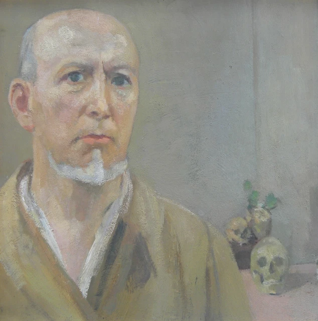 Adone COMBONI (Riva del Garda 1880 – Milano 1959) AUTORITRATTO con VANITAS 34x34
