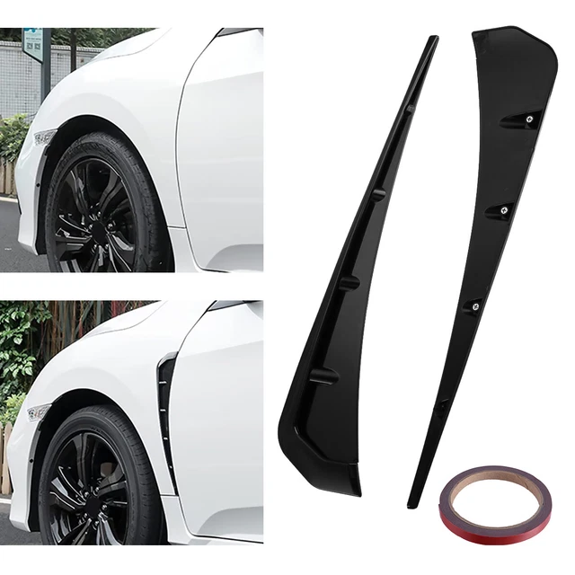 2Pcs Universal Carbon Fiber Car Exterior Side Fender Vent Air Wing Cover Trim US 3