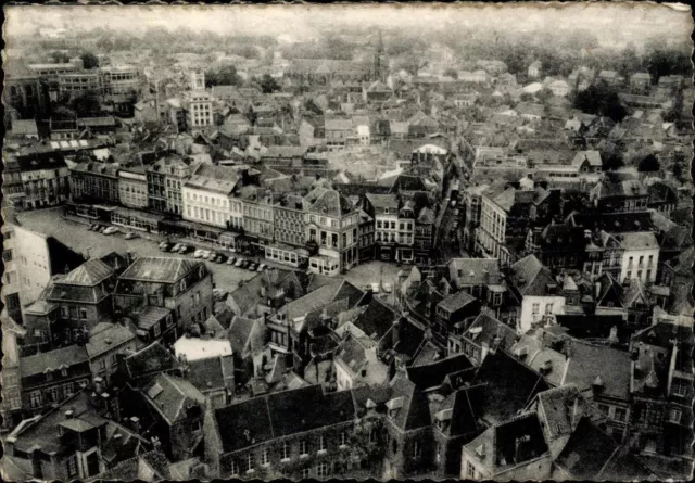 Postkarte AK Belgien Mons Vue panoramique prise du Beffroi sw Luftaufnahme gel.