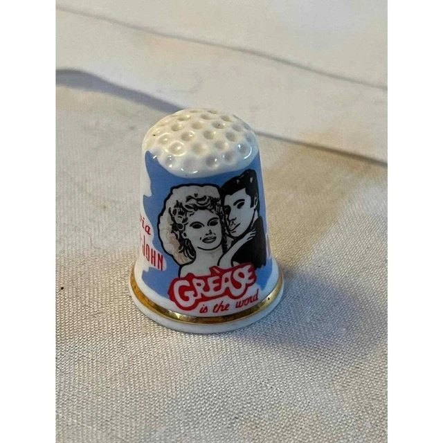 GREASE GIMBEL & Sons Bone China Thimble made in England NewtonJohn