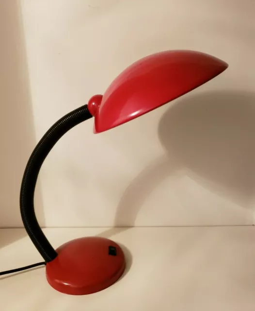 Superbe Lampe De Bureau Vintage En Métal Rouge Signe "MASSIVE" Des Année 1960/70