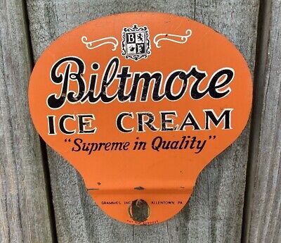 Biltmore Ice Cream Tin License Topper Sign