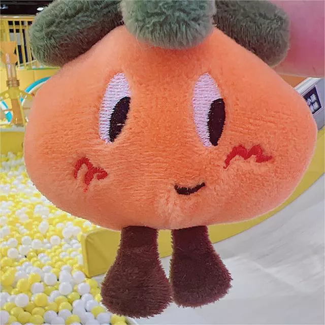 13cm Kawaii Soft Mandarin Orange Keychain Plush Pendant Keychain DIY Stuffed Toy