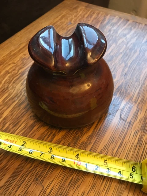 LARGE Vintage Brown Ceramic Porcelain PINCO Insulator PINCO-3 63