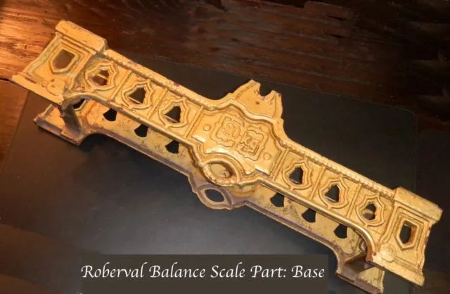 For Parts: LARGE 20 Kg. Antique Ornamental Roberval Balance Scale Cast Iron Base