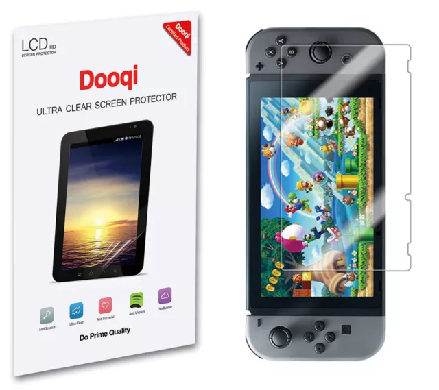 3X Dooqi HD Clear LCD Screen Protector Shield Cover Guard For Nintendo Switch