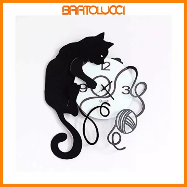 Arti & Mestieri 0Or2598C71 Orologio Gatto Gomitolo Nero