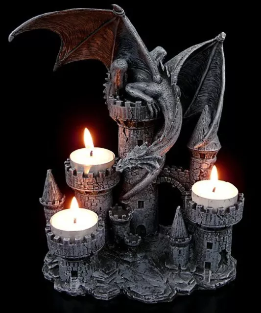 Dragon - Four Castle Towers With Fantasy Candle Holder Castle