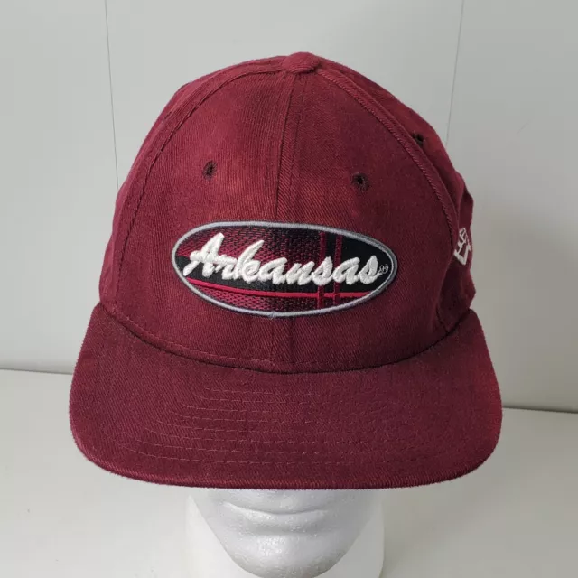 VTG New Era Embroidered Arkansas Razorbacks Strapback Hat Baseball Cap Faded USA