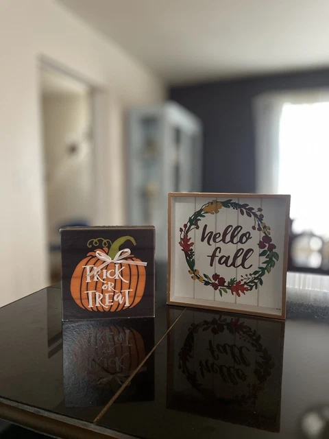 Set Of 2 Fall Signs | Cute Home Decor Autumn