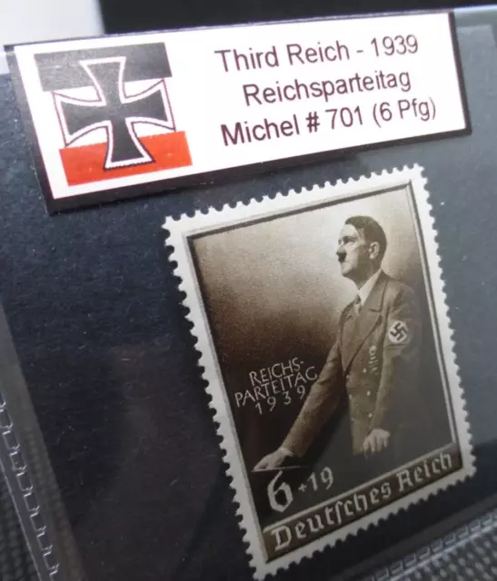 Adolf Hitler 1939 WW2 Reichsparteitag Stamp Third Reich Nazi Germany MNH Pfennig