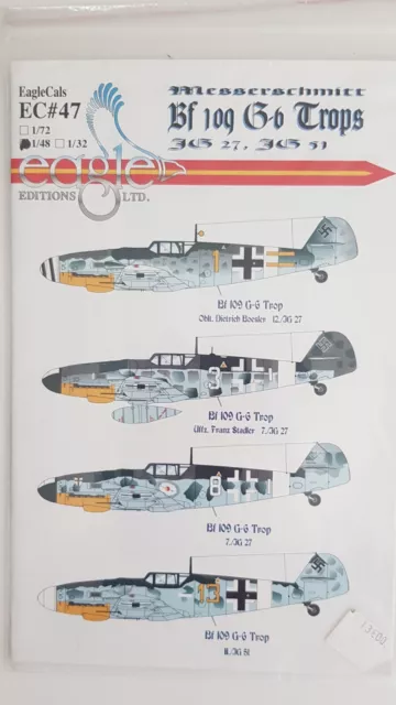 1/48 Eaglecals EC#47 "Messerschmitt BF109 G6 Trops"