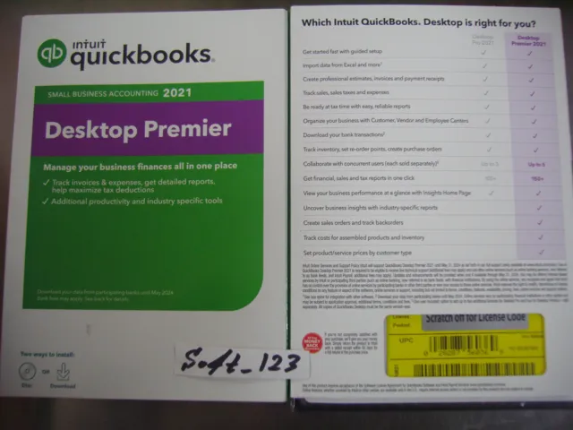=Permanent Version= Intuit Quickbooks Desktop Premier 2021 For Windows Pc=Sealed