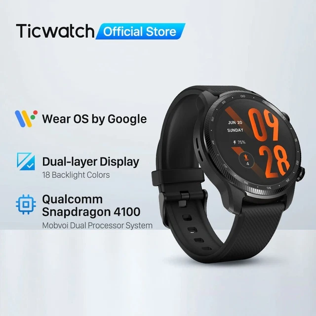 Mobvoi TicWatch Pro 3 Ultra GPS Wear OS By Google 47mm Black Smartwatch