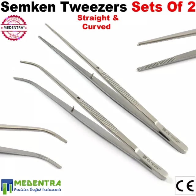 Surgical New Semken-Taylor Tweezers Dental Cotton Tissue Forceps Sets Of 2 CE